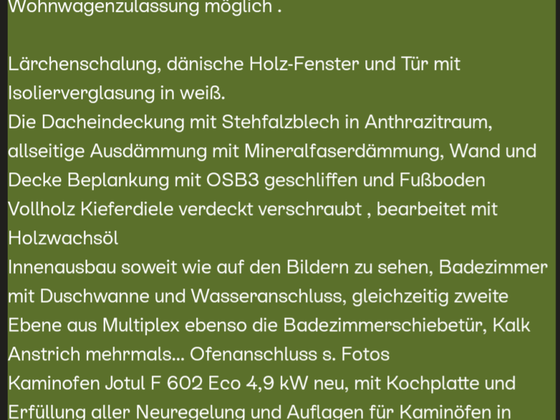 Noch ausbaufähiges, gebrauchtes Tinyhouse