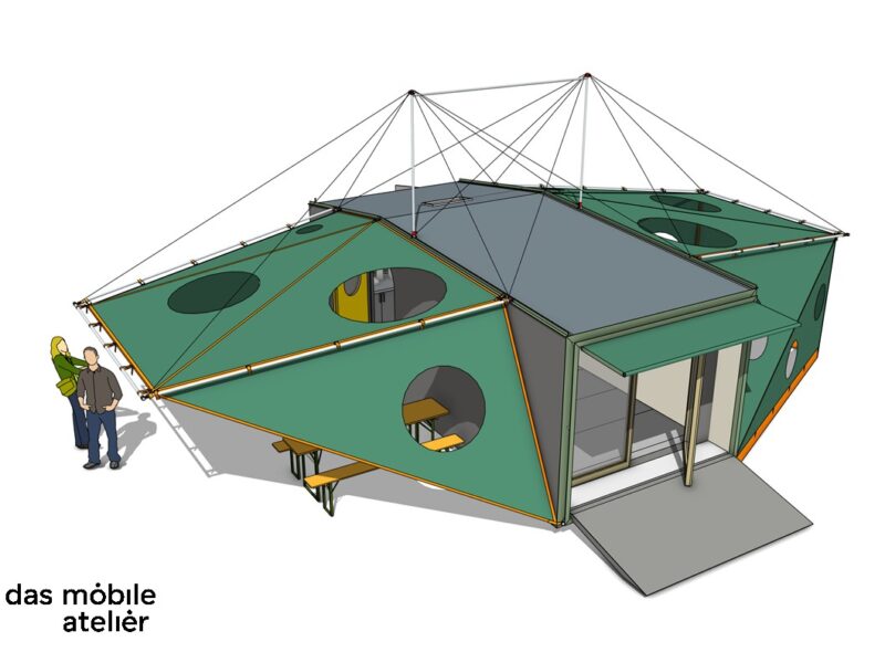 Mobiles Tiny House - Atelier als Arbeits- und Ausstellungsraum